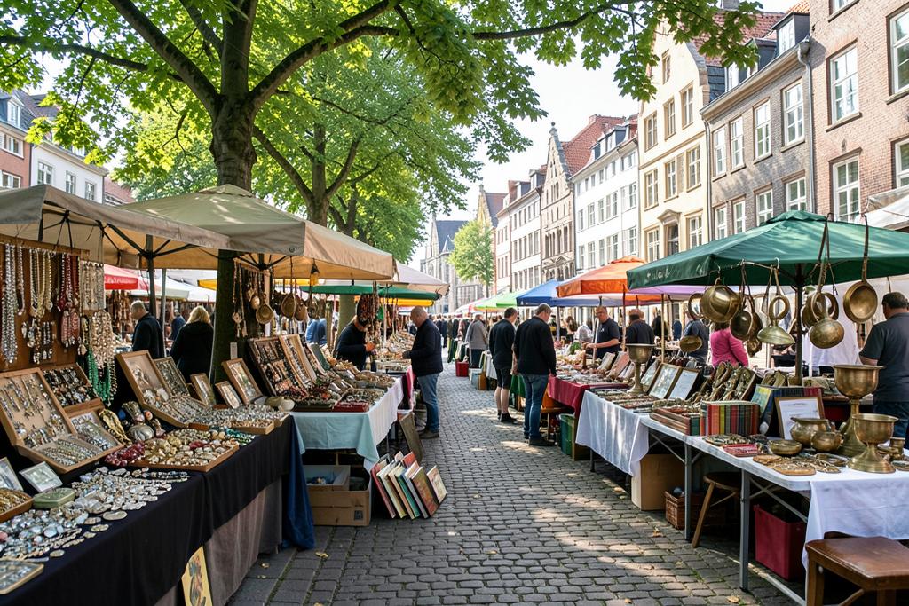 Stalls at Aachener Trödelmarkt
