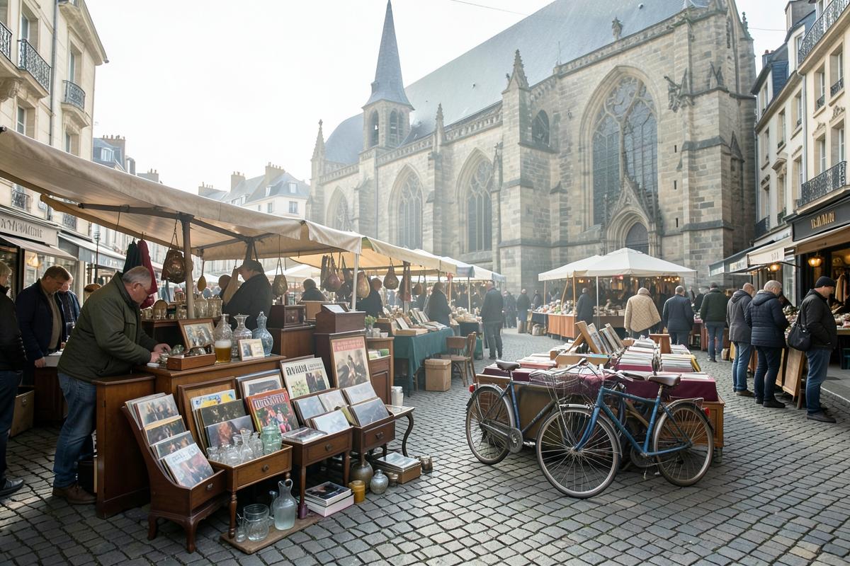 Stalls at Marché aux Puces Saint-Michel