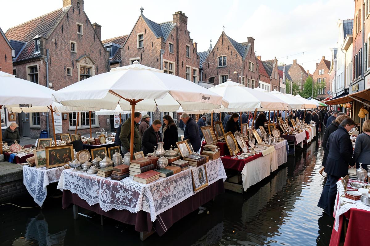 Stalls at Antiek- en Brocantemarkt Dijver