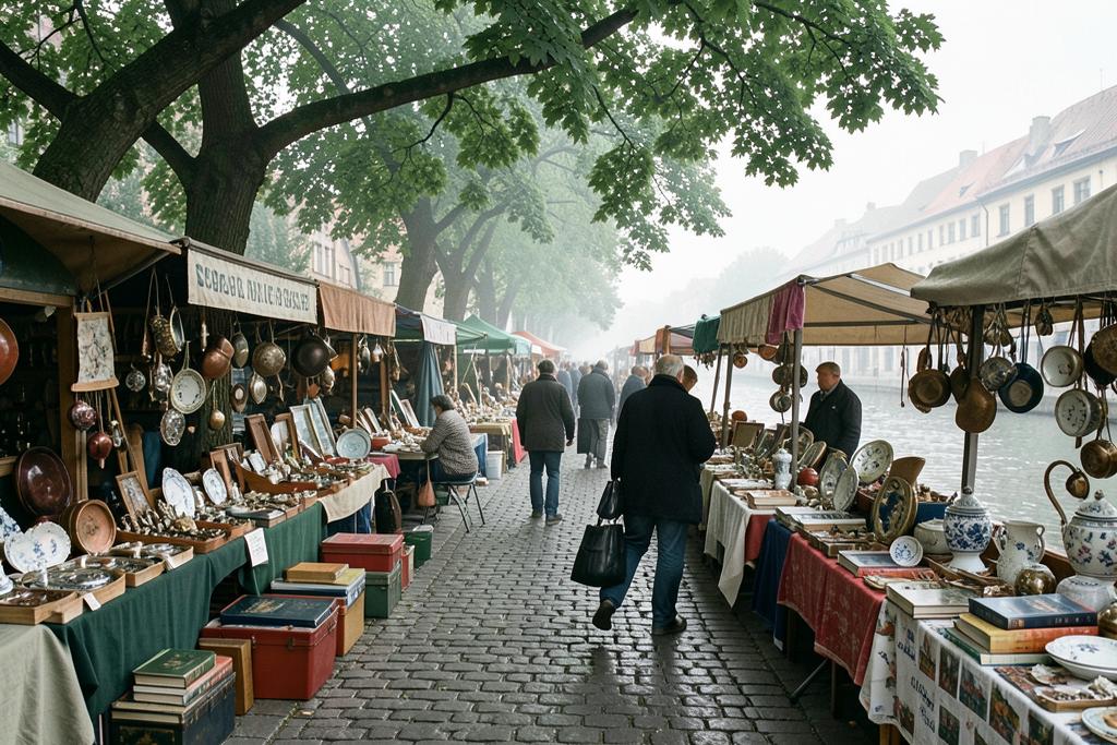 Stalls at Elbeflohmarkt Dresden