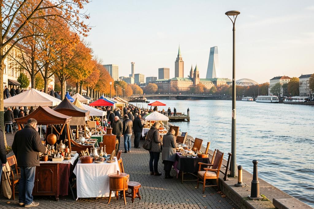 Stalls at Flohmarkt am Mainkai