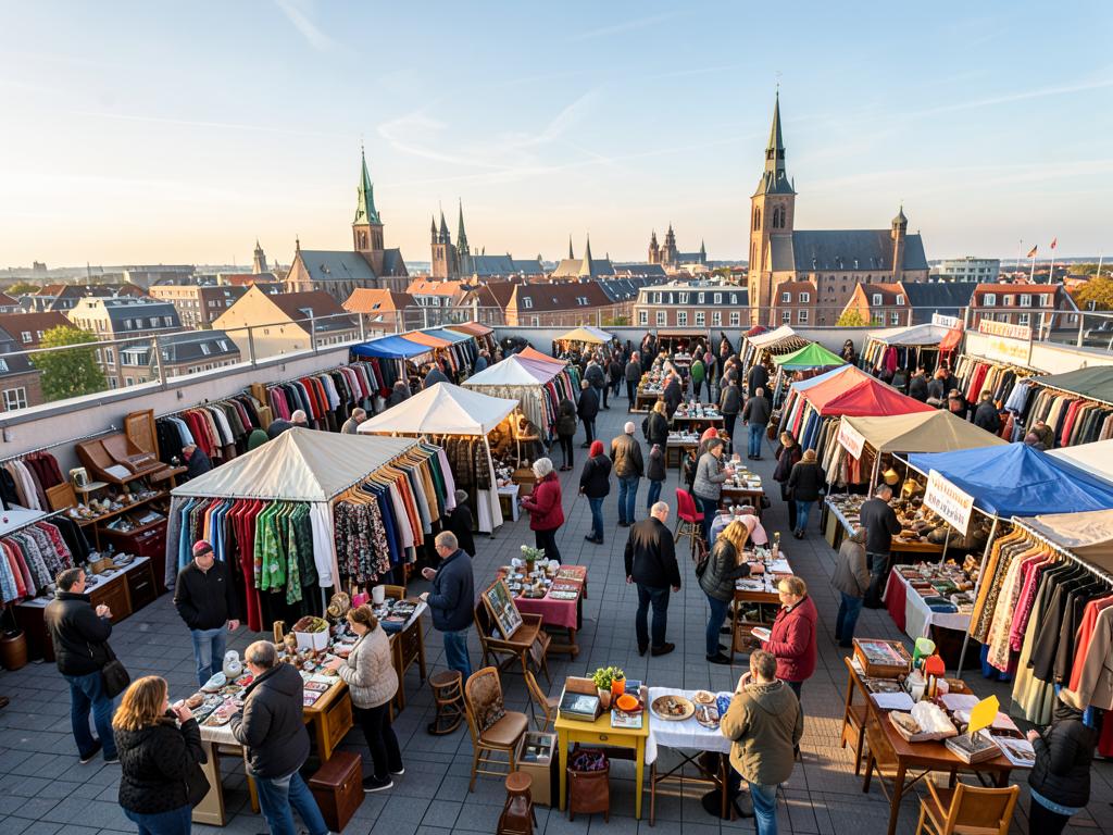 Stalls at Rooftop Flohmarkt Galeria Eimsbüttel