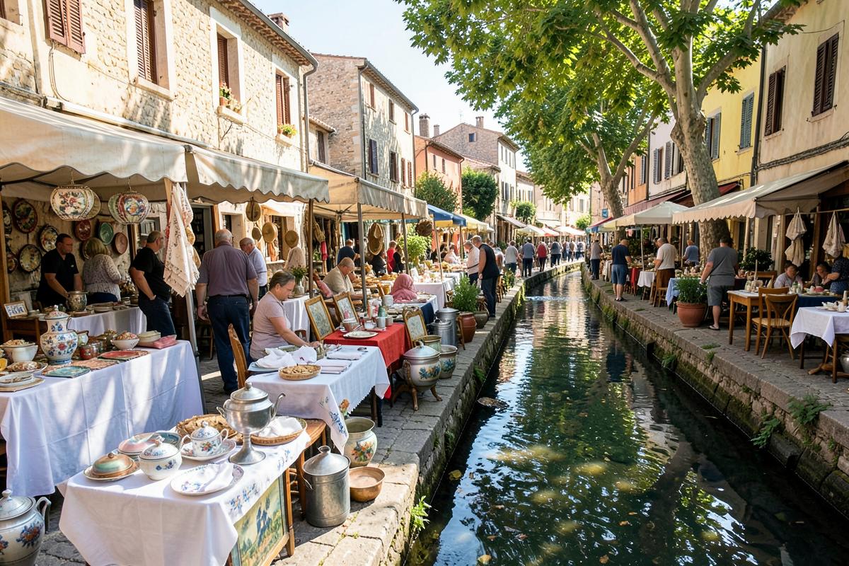 Stalls at Brocante de L'Isle-sur-la-Sorgue