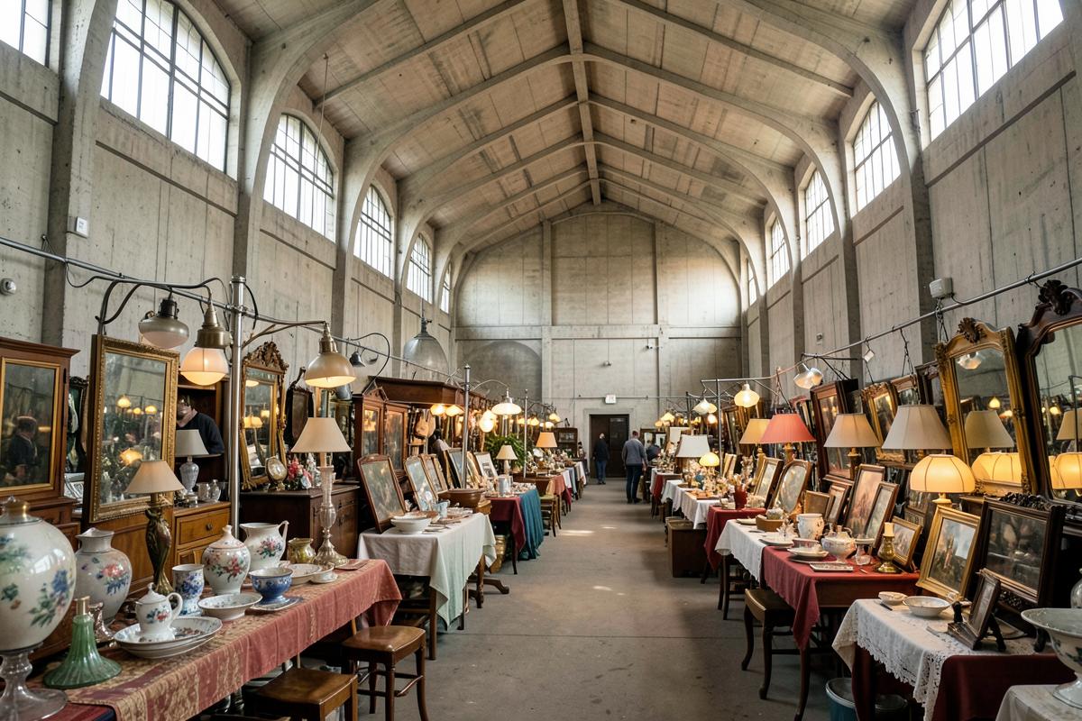 Stalls at Les Puces de Reims — Halles du Boulingrin