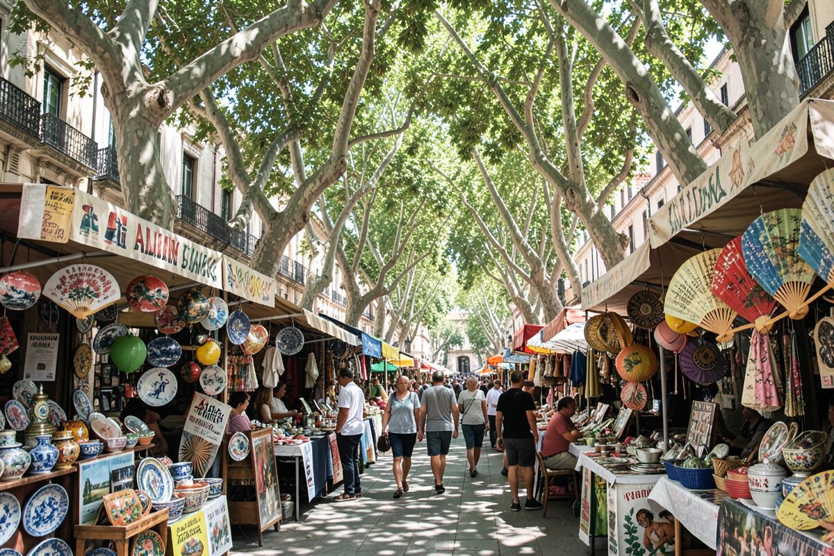 Stalls at Mercadillo de la Alameda
