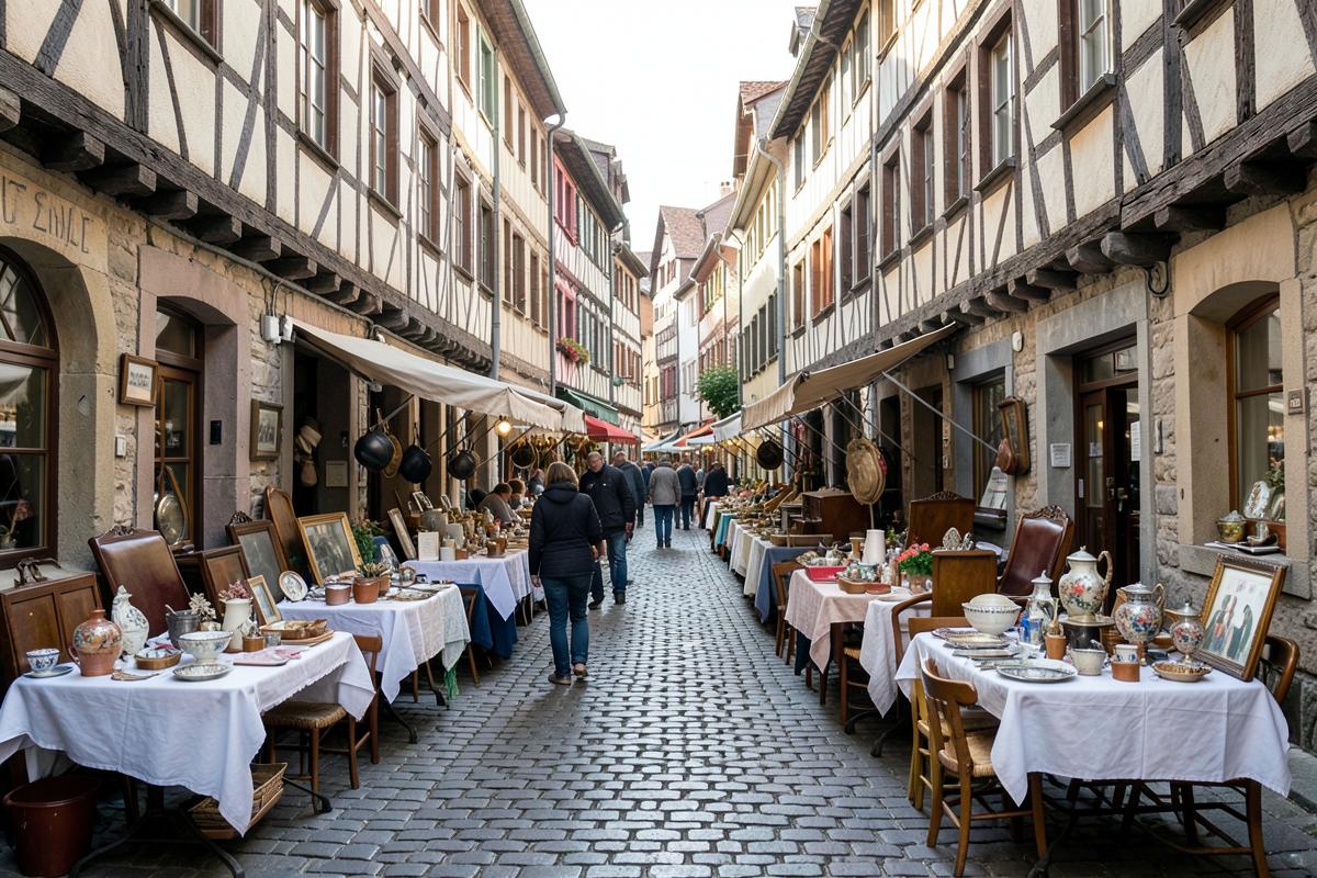 Stalls at Marché aux Puces du Vieil-Hôpital