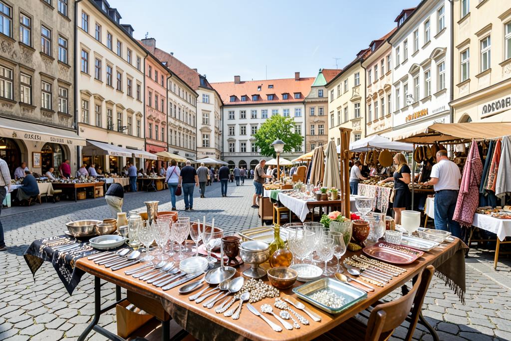 Stalls at Antik- und Flohmarkt Karlsplatz
