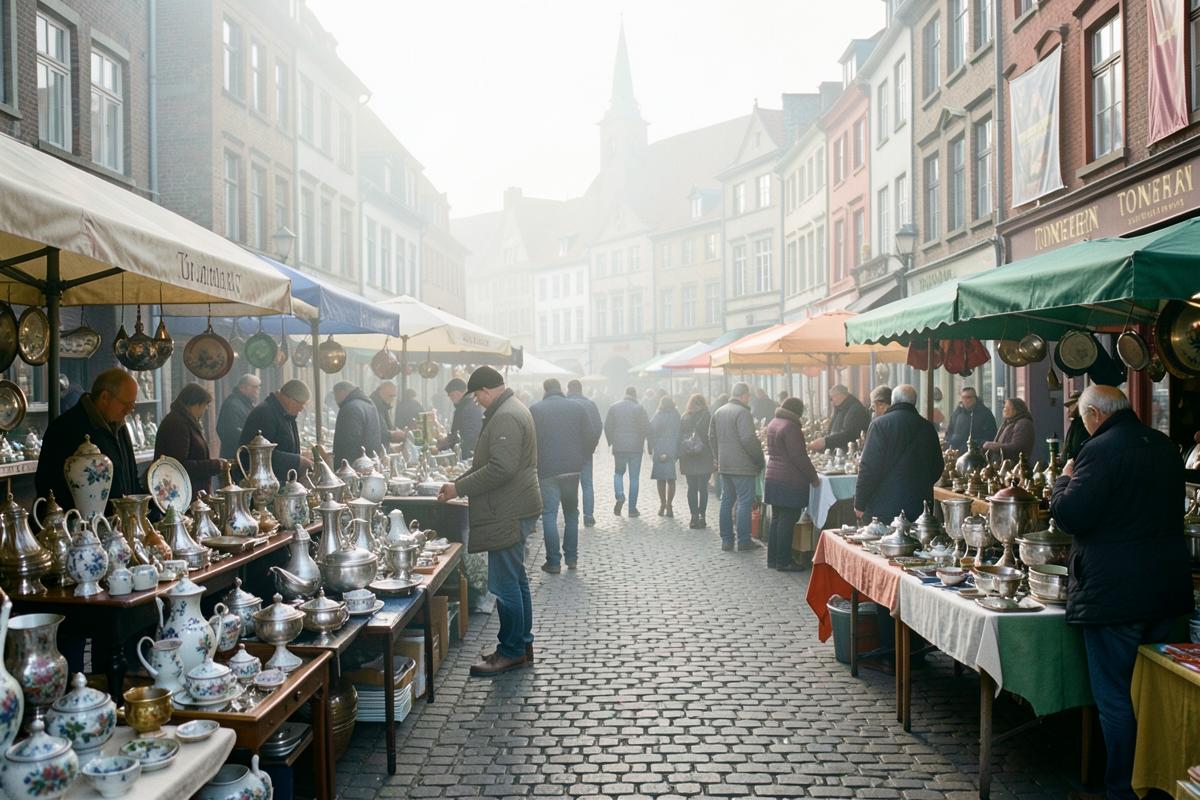 Stalls at Antiekmarkt Tongeren