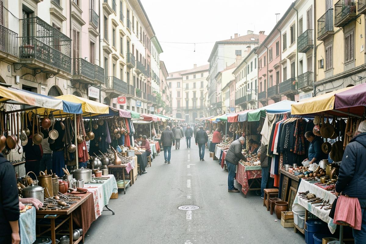 Stalls at El Rastro de Zaragoza